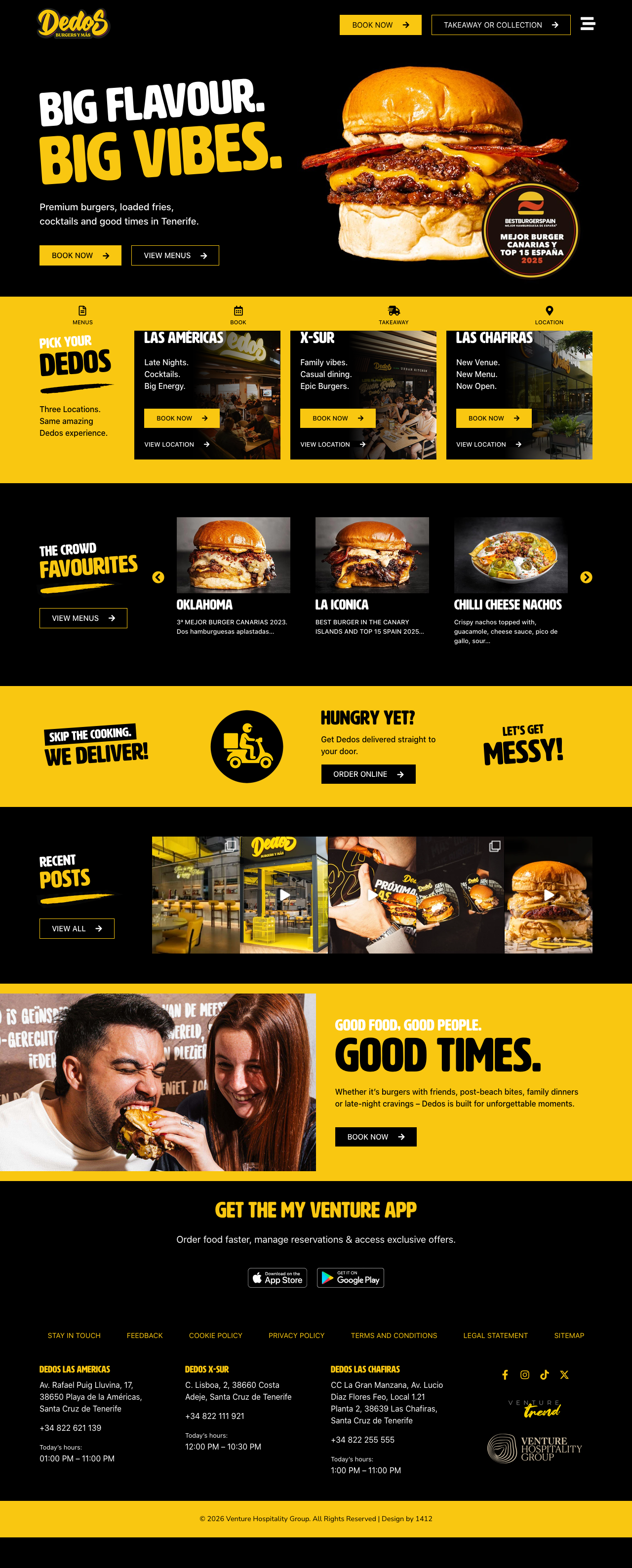 Dedos Tenerife desktop website design