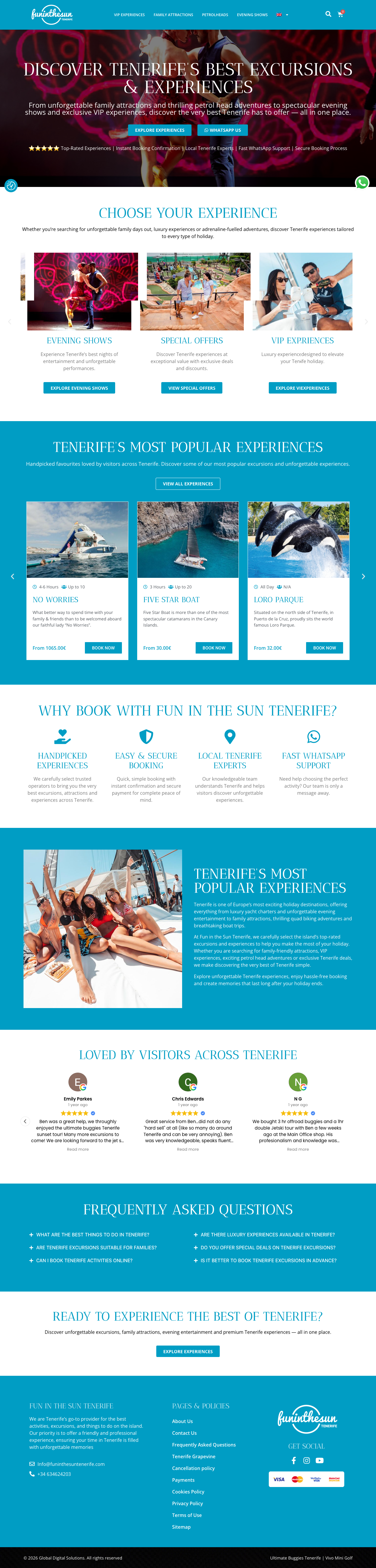 Fun in the Sun Tenerife desktop website design