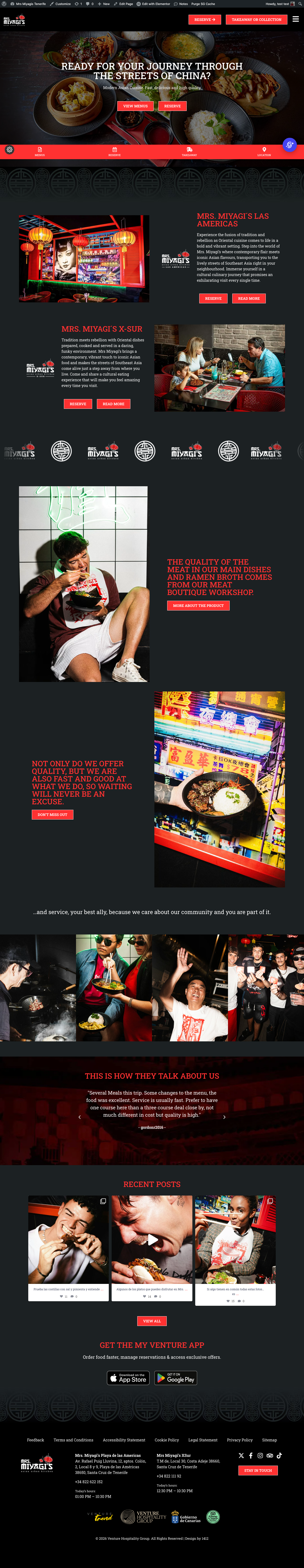 Mrs. Miyagi's Tenerife desktop website design